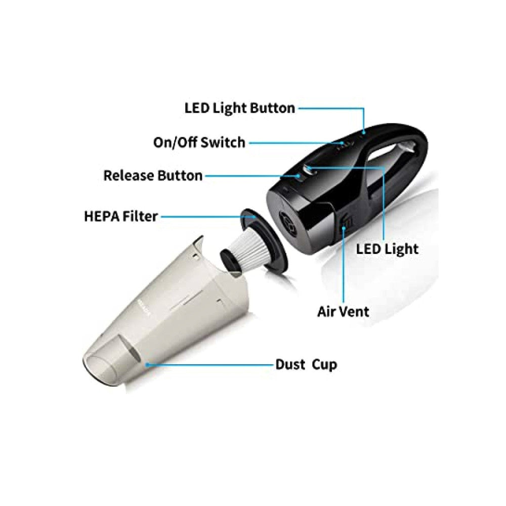 Aspirator auto portabil 12V Premium cu accesorii incluse
