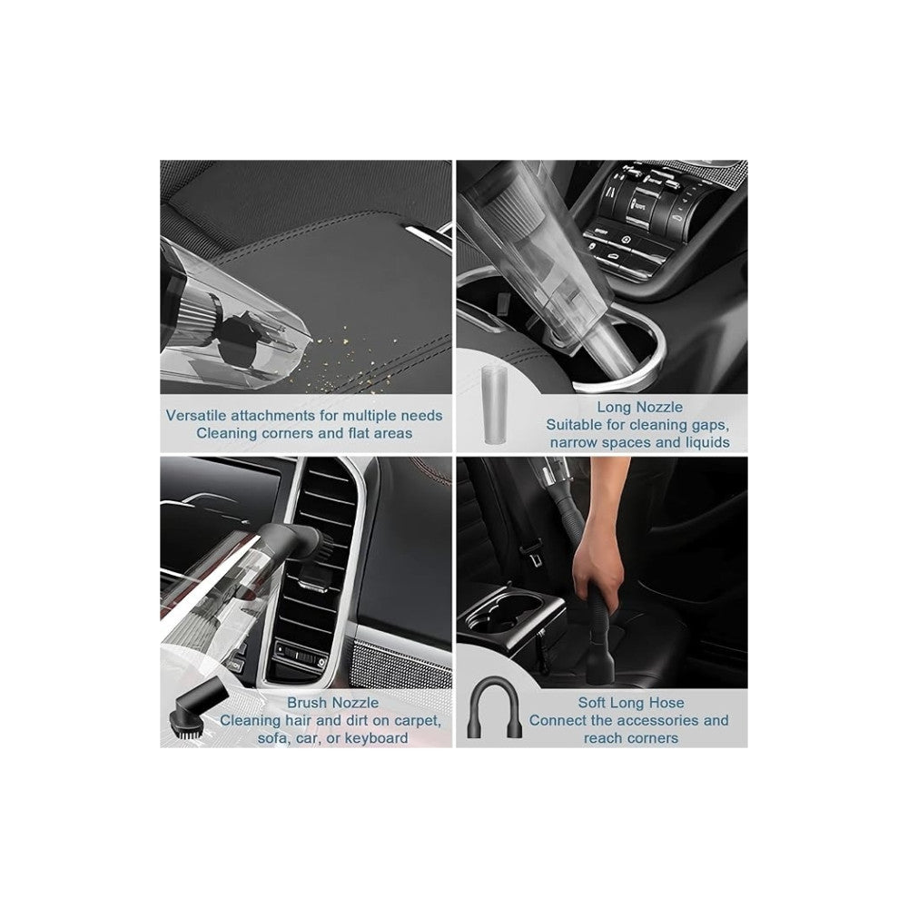 Aspirator Auto Premium, Portabil, Cu Fir Si Accesorii Incluse