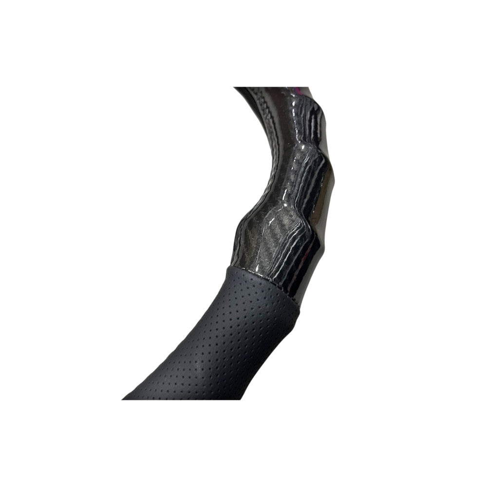 Husa volan imitatie piele si carbon marime M