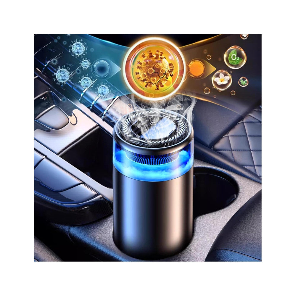 Difuzor Odorizant Auto cu Uleiuri Esențiale, 50ml, Acumulator USB, Lumină LED