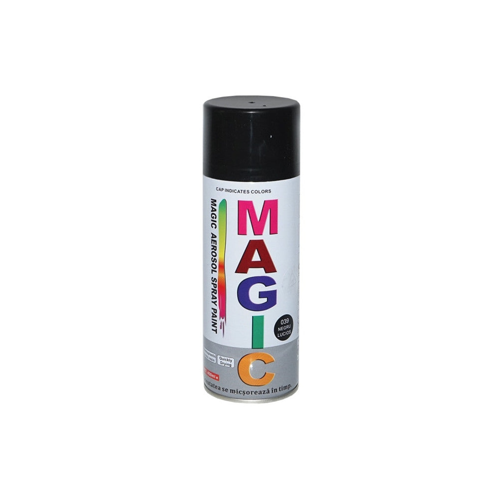 Spray vopsea Magic Negru Lucios 400ml