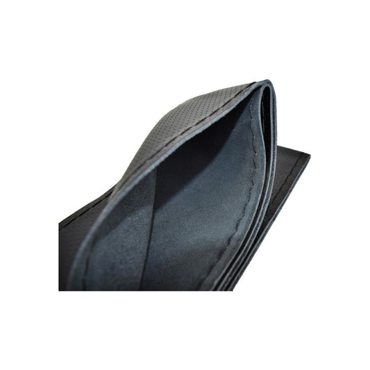 Husa volan cu ac si ata, piele cu gaurele, marimea L, culoare neagra