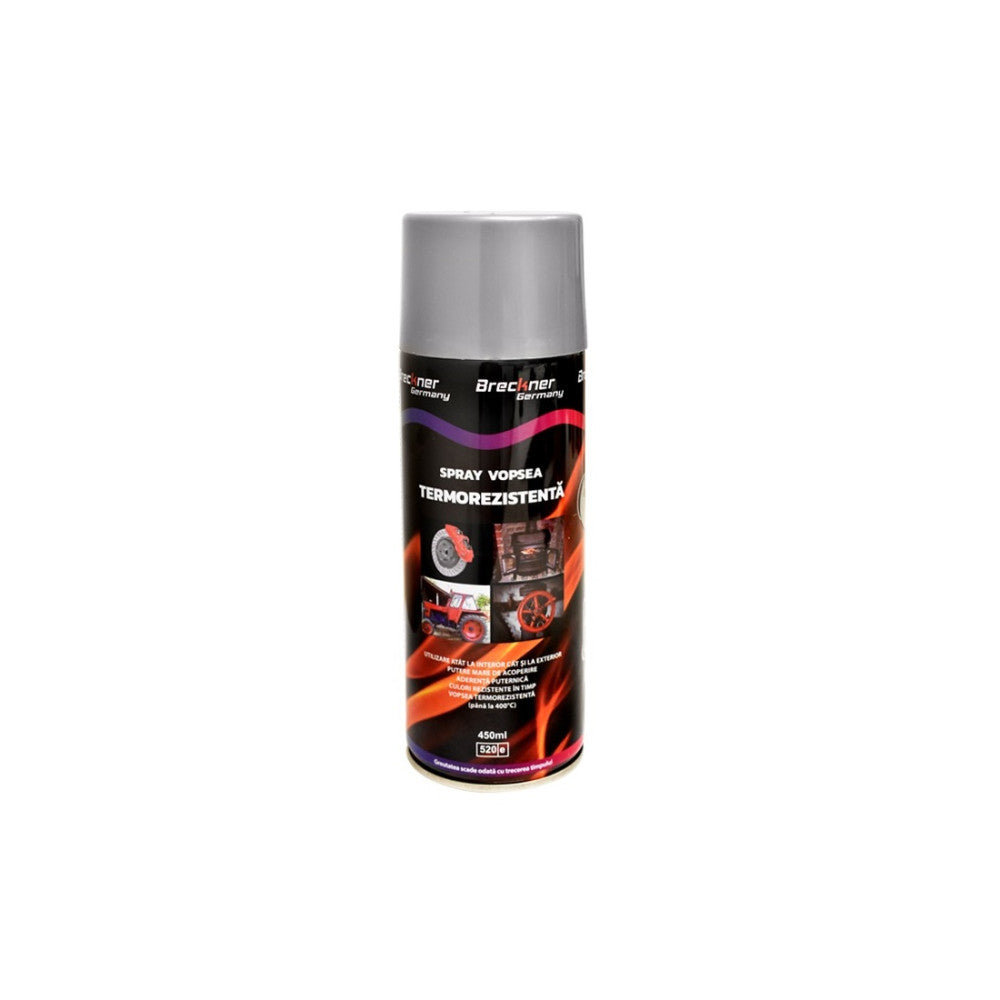 Spray vopsea ARGINTIU rezistent termic pentru etriere 450ml. Breckner Germany