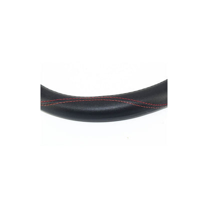 Husa volan din imitatie piele, marimea M, culoare neagra, cusatura rosie