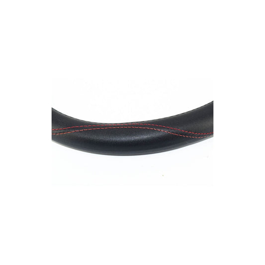 Husa volan din imitatie piele, marimea M, culoare neagra, cusatura rosie