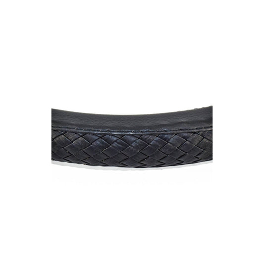 Husa volan din imitatie de piele impletita, marimea M, culoare neagra