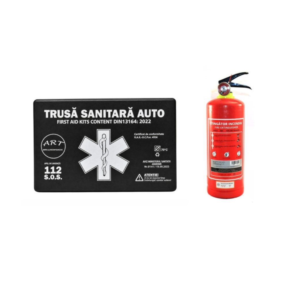Set Trusa Medicala Auto Si Stingator 1KG P1, Valabilitate 2031