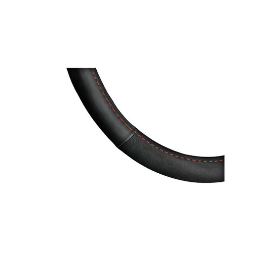 Husa volan imitatie piele si alcantara , Marimea M, culoare negru + cusatura rosie