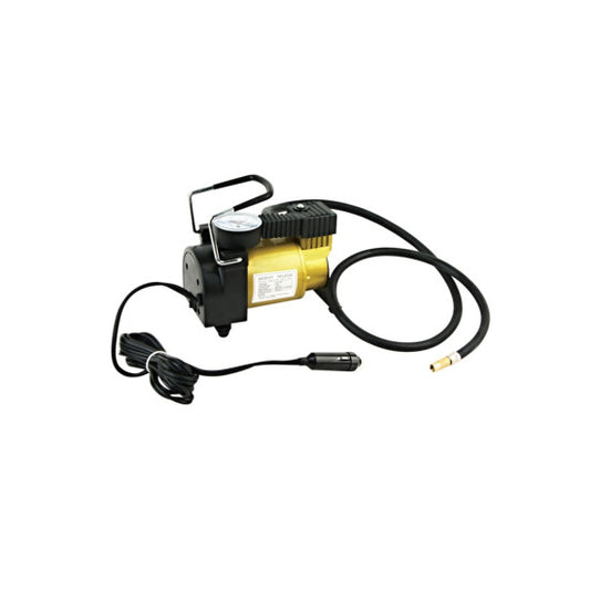 Kit Pana Auto [Compresor Cu Manometru 12V 35l/Min, Kit Vulcanizare Cu Snur, Cabluri Curent, Lanterna, Vesta Reflectorizanta] + Geanta Depozitare