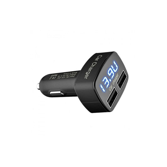 Încărcător Auto 3 în 1 cu Voltmetru, Termometru și 2 Porturi USB