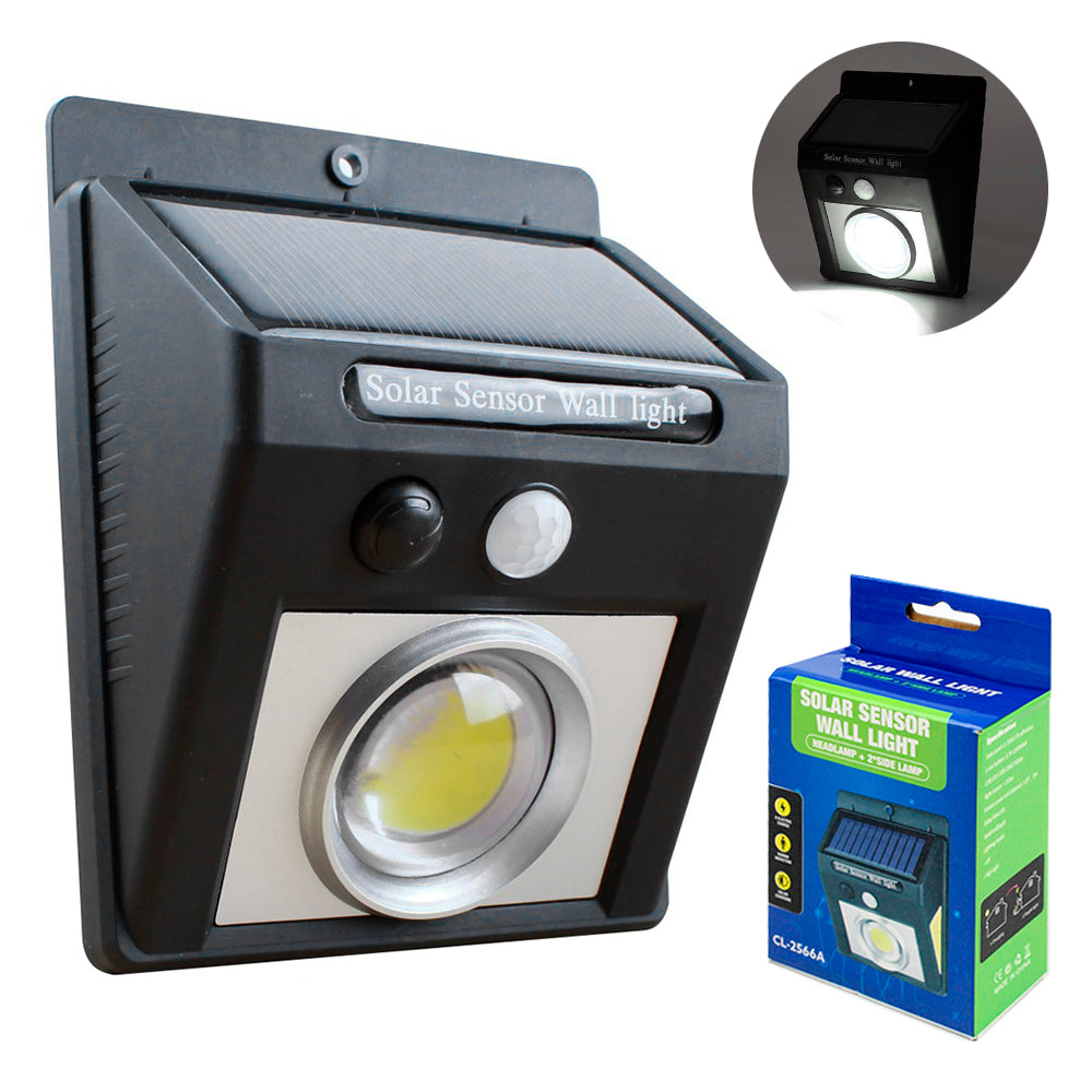 Lampă LED Solară 6W, 600LM cu Senzor de Mișcare, Detectare de la 3 metri, Buton ON/OFF