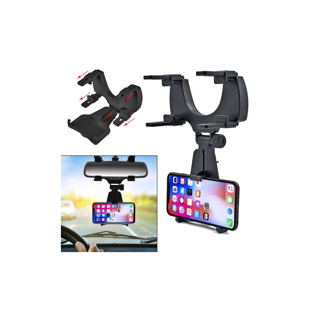 Suport Telefon Auto cu Prindere pe Oglindă Retrovizoare, Rotire 240°, Stabil și Reglabil – Model STQ8