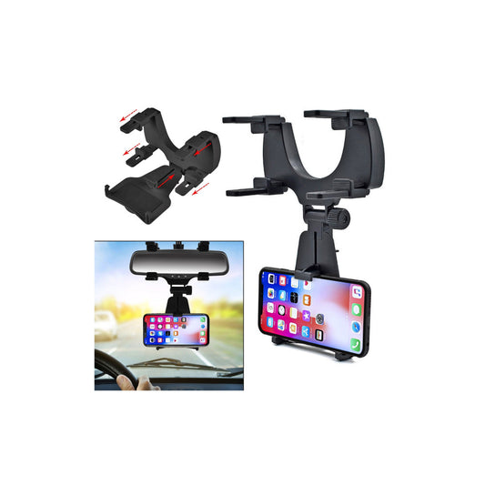 Suport Telefon Auto cu Prindere pe Oglindă Retrovizoare, Rotire 240°, Stabil și Reglabil – Model STQ8