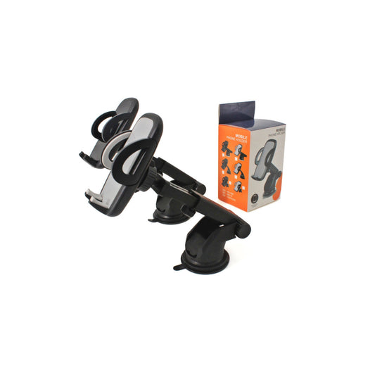 Suport Telefon Universal Auto –  2 Sisteme de Prindere (parbriz/bord), Rotire 360°, Fixare Sigură – Model RH11